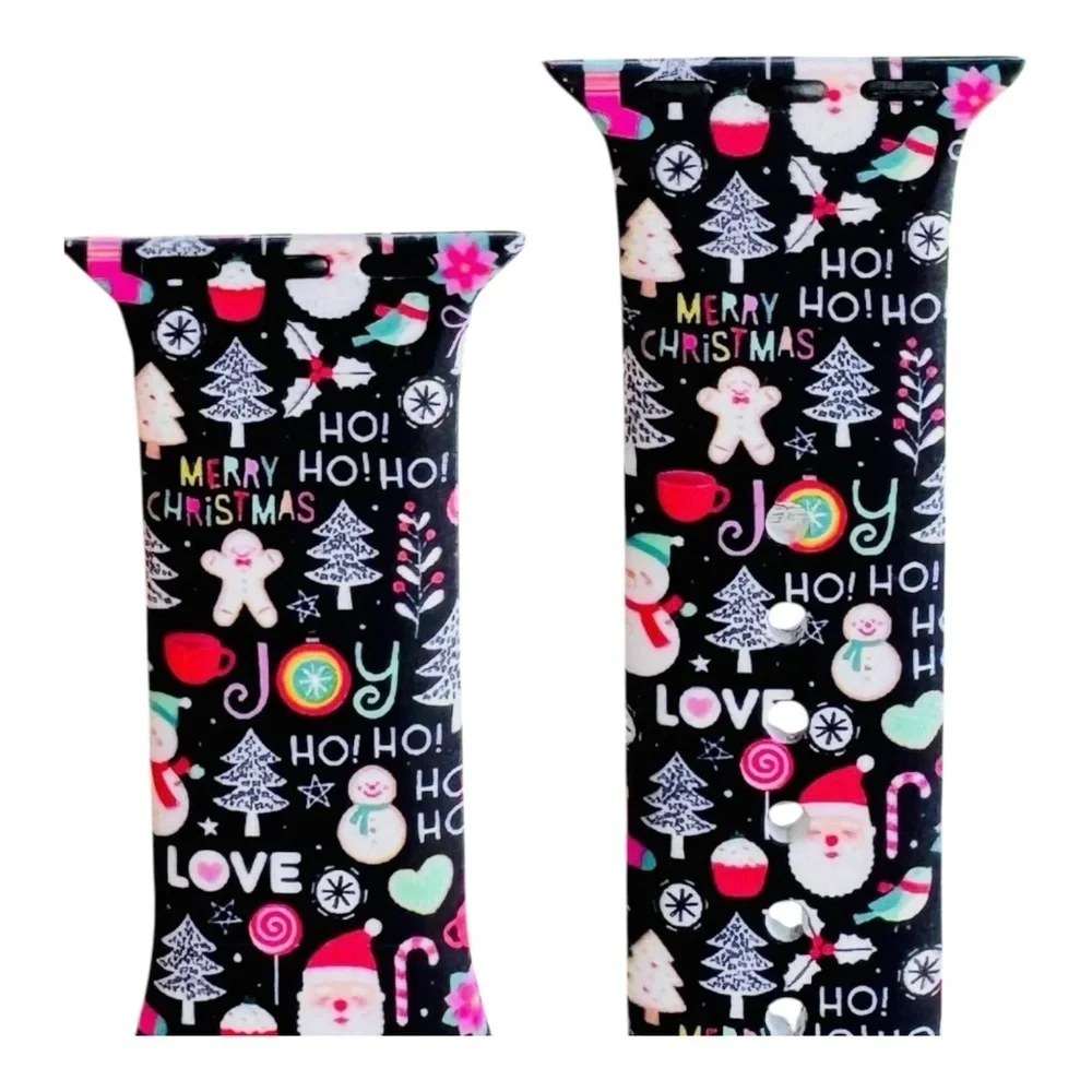 Festive Christmas Themed Phone Case and Matching Apple Watch band. iPhone 15